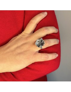 Sterling Silver Dog Rose Ring  2