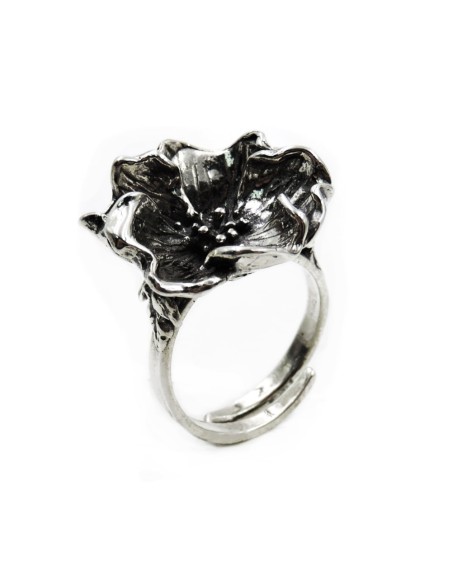 Sterling Silver Dog Rose Ring 
