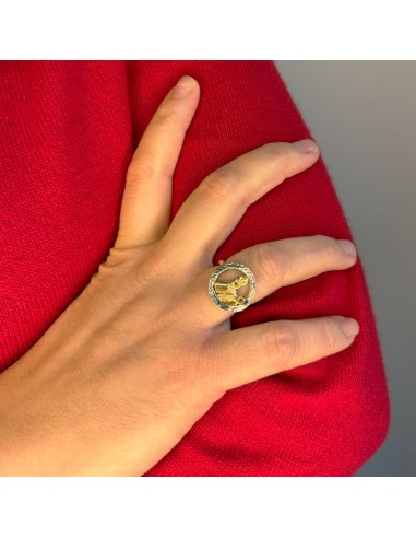 Runder San Gennaro Ring aus Gehämmertem Silber