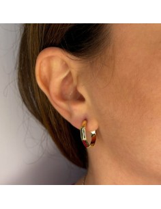 Gold Plated 925 Sterling Silver Bamboo Hoop Earrings 2