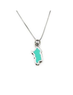Collana con Ciondolo Sardegna in Argento Smaltato Turchese