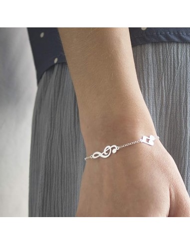 925 Sterling Silver Musical Notes Bracelet 