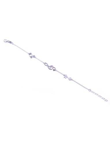 925 Sterling Silver Musical Notes Bracelet 