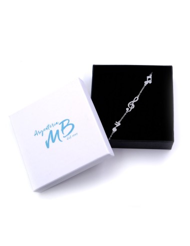 925 Sterling Silver Musical Notes Bracelet 