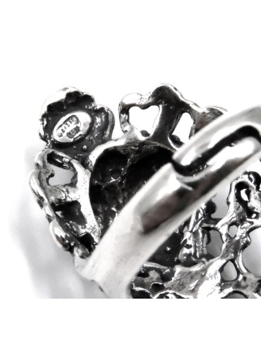 Sterlingsilber Herz-Jesu-Ring mit Stickerei