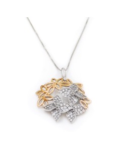 Halskette mit Blumenmotiv aus 925er Sterlingsilber und...