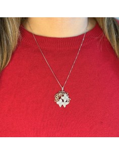 Collana Flowers in Argento 925 Bicolor e Pietre 2