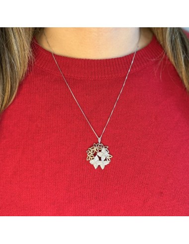 Collana Flowers in Argento 925 Bicolor e Pietre