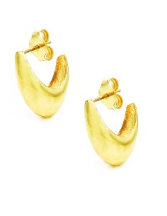 925 Sterling Silver Half Moon Earrings 