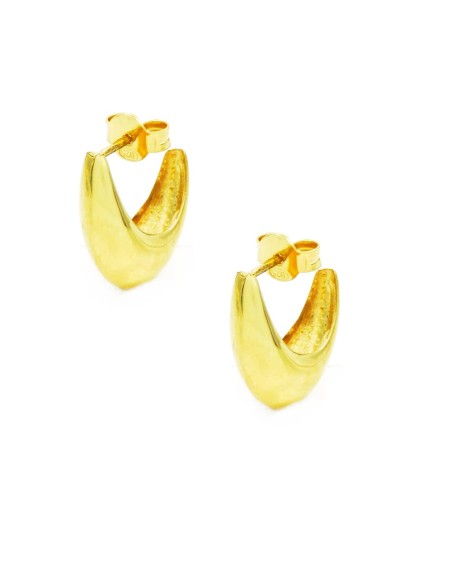 925 Sterling Silver Half Moon Earrings 