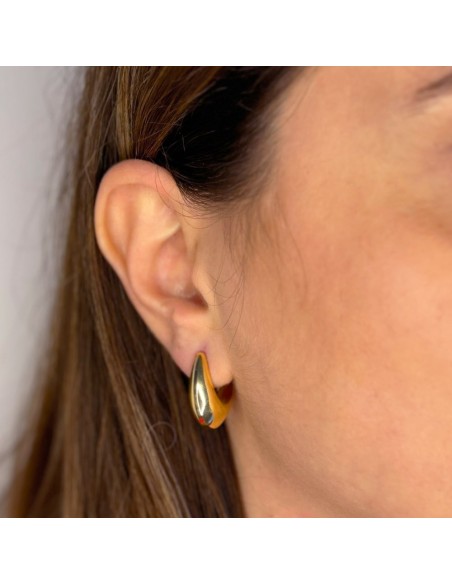 925 Sterling Silver Half Moon Earrings 