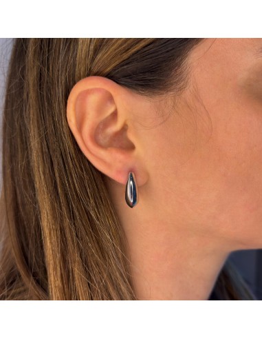 925 Sterling Silver Half Moon Earrings 
