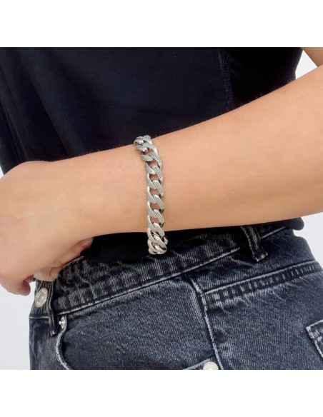 925er Sterlingsilber Gepunktetes Panzerkette Armband