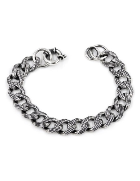 925er Sterlingsilber Gepunktetes Panzerkette Armband
