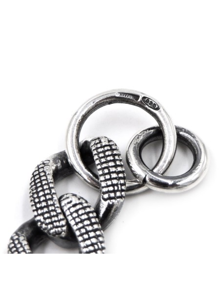 Bracciale Grumetta Puntinata in Argento 925 Brunito 