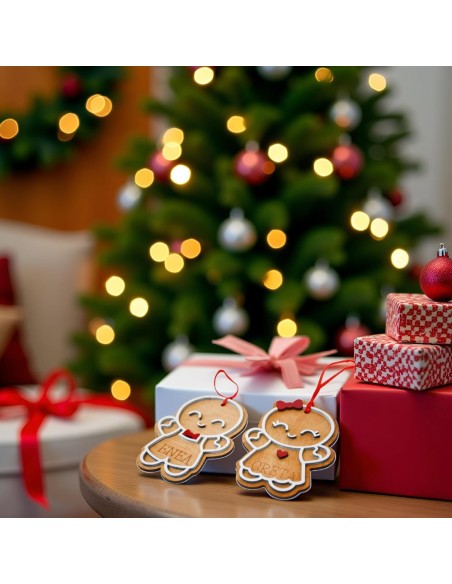 Customizable Gingerbread Girl Wooden Christmas Ornament 