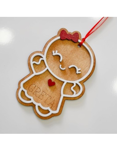 Customizable Gingerbread Girl Wooden Christmas...