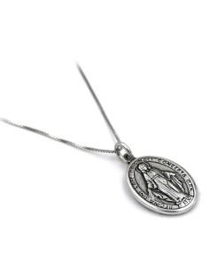 Silberhalskette mit Wundertätiger Medaille Unserer Lieben...