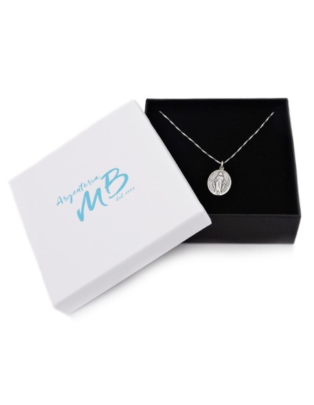 Collana con Medaglia Miracolosa Madonna di Lourdes in Argento