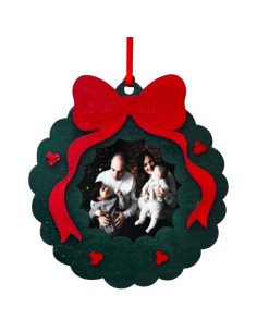 Wooden Photo Wreath Christmas Decoration