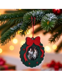 Weihnachtskranz mit Foto aus Holz 2