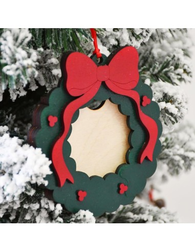 Ghirlanda Portafoto Decorazione Natalizia in Legno