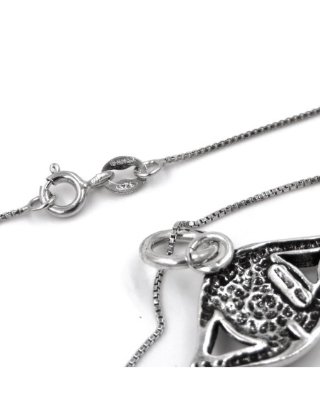 Collana con Ciondolo Occhio di Dalì in Argento Smaltato