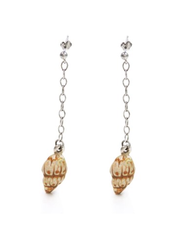 925 Sterling Silver Enameled Sea Snail Drop...
