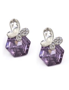 925 Sterling Silver Butterfly Earrings with Purple... 2