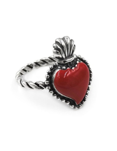 Herz-Jesu-Ring aus 925er Sterlingsilber mit...