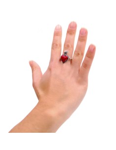 Anello Sacro Cuore in Argento 925 Smaltato 2
