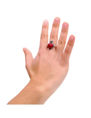 Herz-Jesu-Ring aus 925er Sterlingsilber mit...