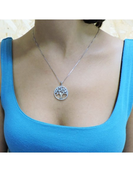 Collana Albero della Vita in Argento 925 e Zirconi Bianchi
