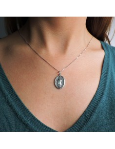 Virgin of Guadalupe 925 Sterling Silver Necklace with Medal 2