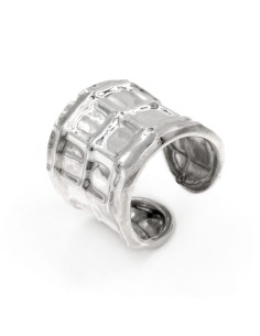 925 Sterling Silver Band Ring with Net Pattern