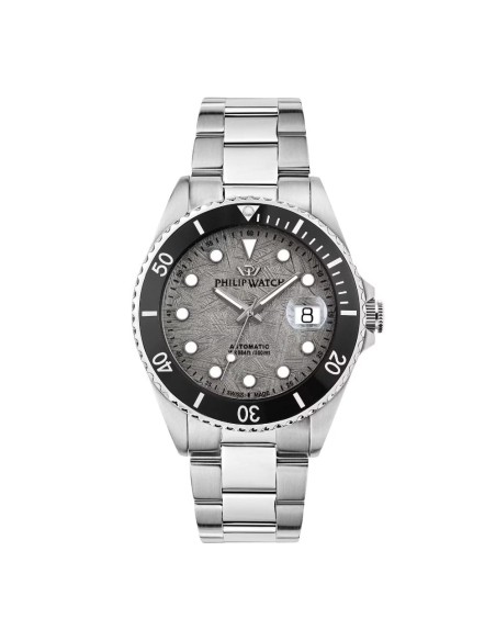 Philip Watch Automatikuhren für Herren Caribe Diving Sport | Schwarzes Uhrengehäuse, Graues Zifferblatt - R8223597119