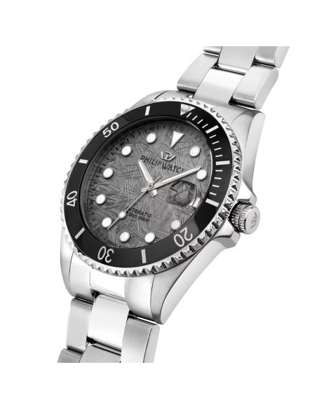 Philip Watch Orologio da Polso Automatico da Uomo Caribe Diving Sport Ghiera Nera Quadrante Grigio R8223597119
