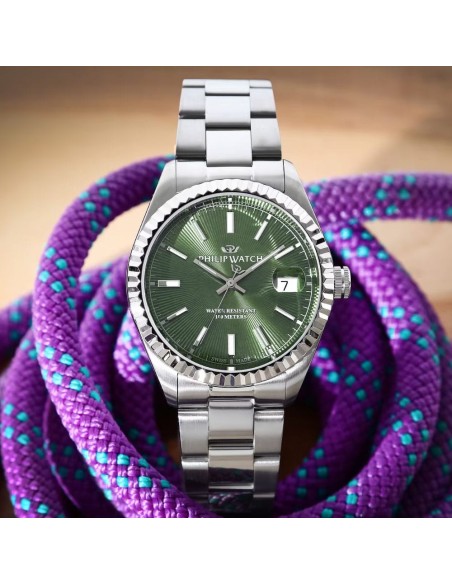 Philip Watch Caribe Urban Men's Watch with Green Guilloché Dial R8253597125