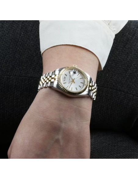 Philip Watch Orologio da Polso da Uomo Caribe Urban Quadrante Silver Dial e Dettagli Oro R8253107012