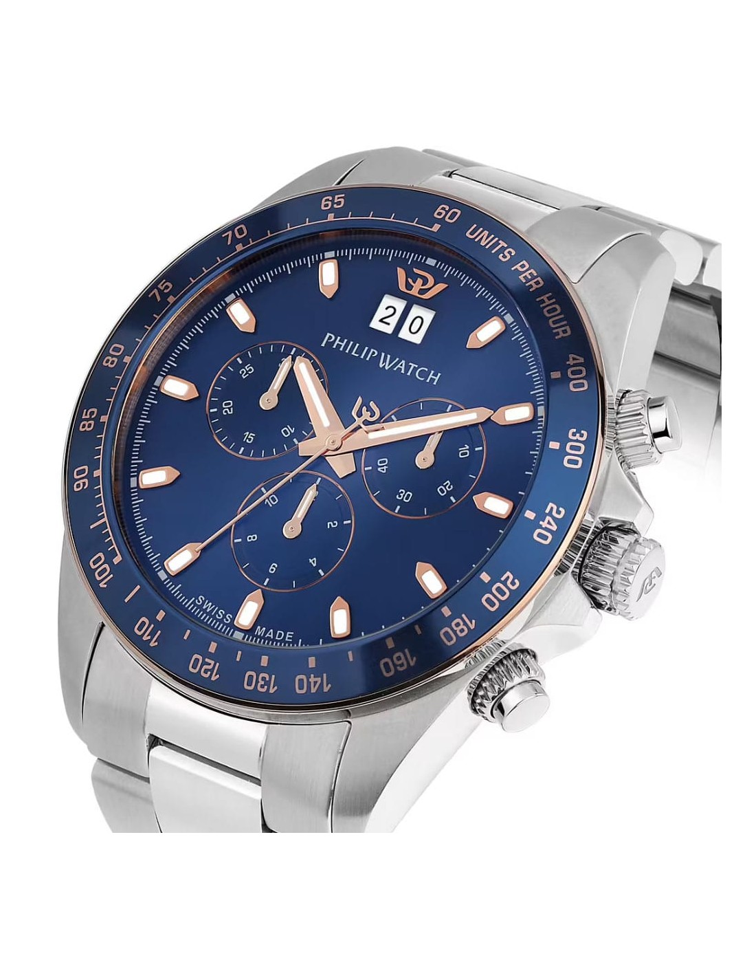 GUESS watches zeus orologio Uomo Analogico Al quarzo con cinturino in Acciaio INOX GW0209G2