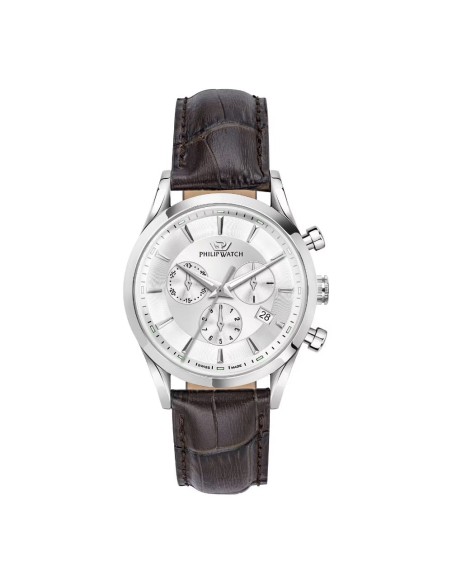 Philip Watch Men’s Sunray Wristwatch White Dial Silver Details R8271680003