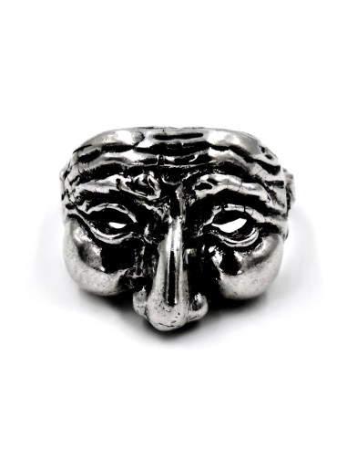 Pulcinella-Maskenring aus 925er Sterlingsilber