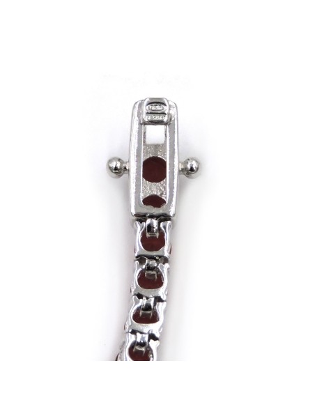 Bracciale Tennis in Argento 925 con Zirconi Rossi