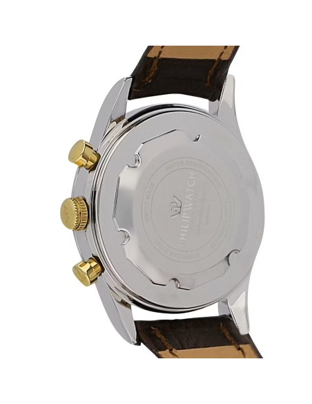 Philip Watch Herrenuhr Sunray Silbernes Zifferblatt mit Golddetails R8271908009