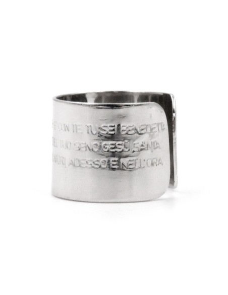 Anello Fascia in Argento con Preghiera Ave Maria