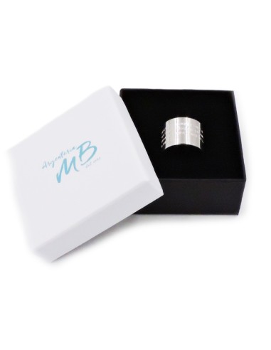925 Sterling Silver Band Ring with Ave Maria...