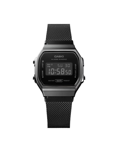 Casio Unisex Digital Watch Vintage Collection Black Milanese Mesh A168WEMB-1BEF