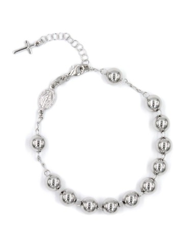 Bracciale Rosario in Argento 925 con Sfere Grandi
