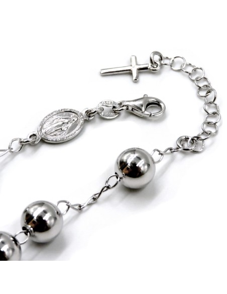Bracciale Rosario in Argento 925 con Sfere Grandi