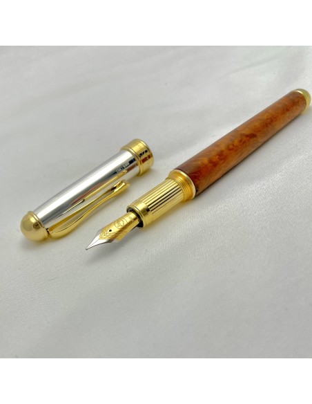 Perseus Briar Wood and Sterling Silver Fountain Pen 